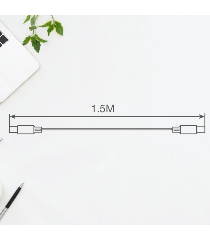 Cable USB Tipo C a USB Tipo C nylon trenzado 1,5M