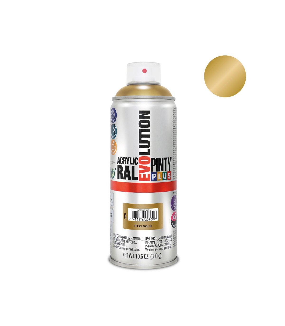 Pintura acrílica Spray EVOLUTION 520cc P151 ORO