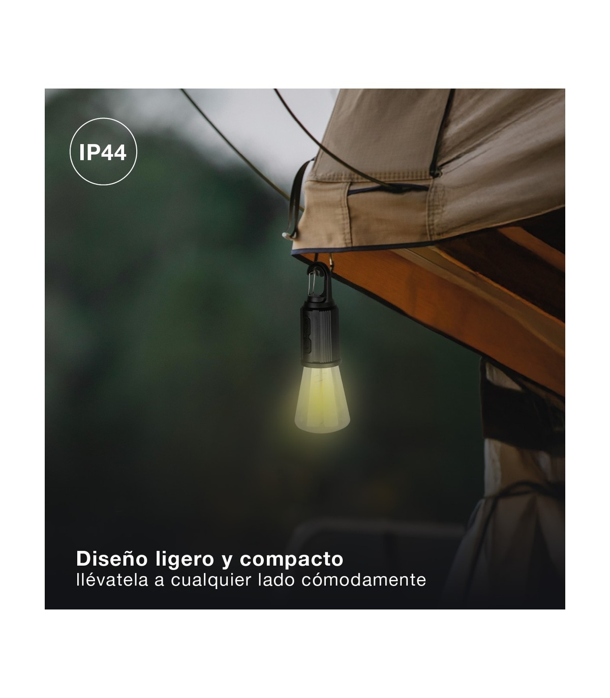 Bombilla LED camping recargable USB 2W 120Lm