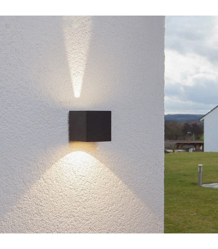 Aplique de Pared Led CUBO Negro 10W 1000Lm IP65 CCT