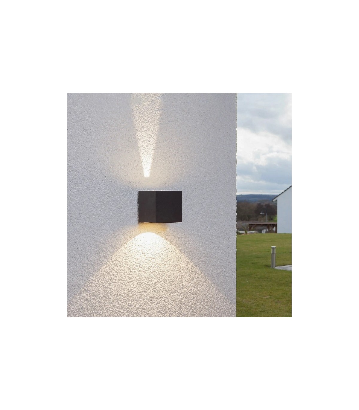 Aplique de Pared Led CUBO Negro 10W 1000Lm IP65 CCT