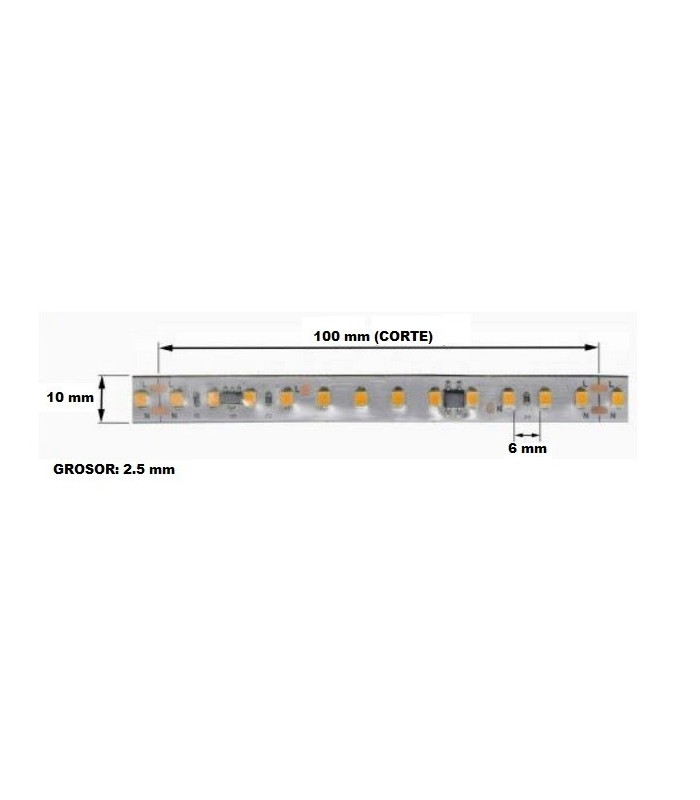 Tira LED 18W/m 1800Lm/m 220V IP65 -Metro-