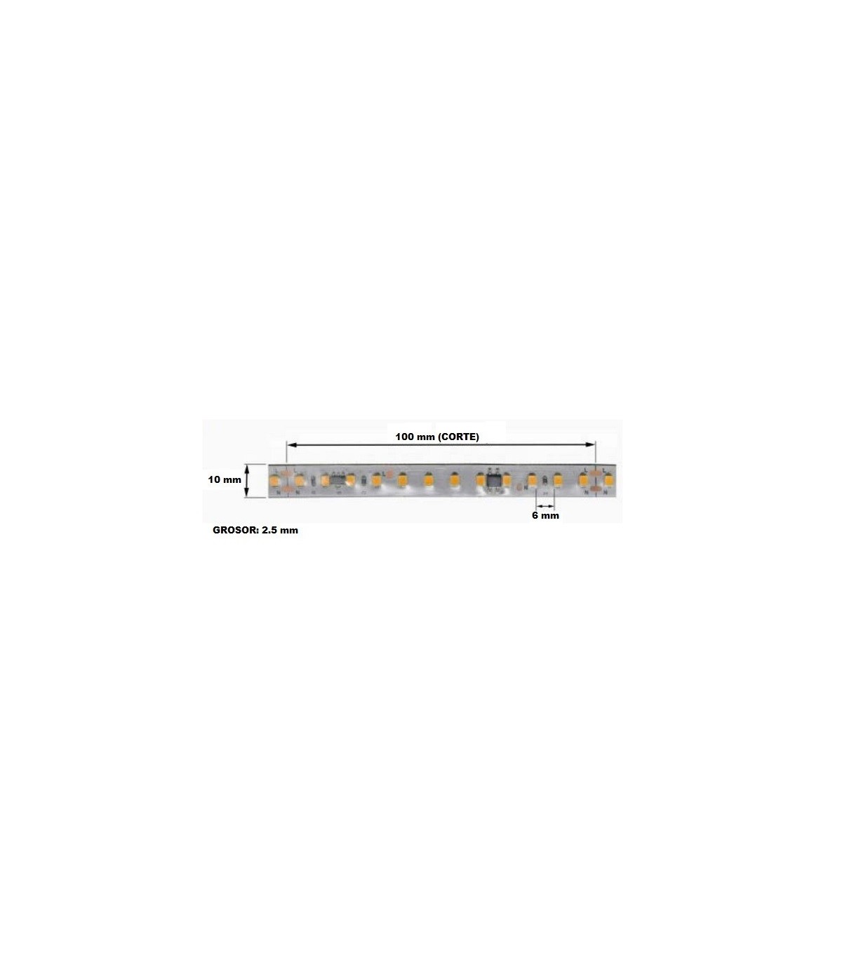 Tira LED 18W/m 1800Lm/m 220V IP65 -Metro-