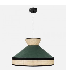 Colgante Fabrizio 1xE27 Natural/verde Bote Regx50x50Cm