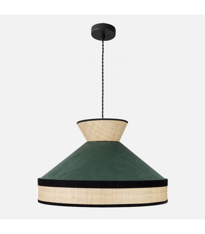 Colgante Fabrizio 1xE27 Natural/verde Bote Regx50x50Cm