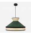 Colgante Fabrizio 1xE27 Natural/verde Bote Regx50x50Cm