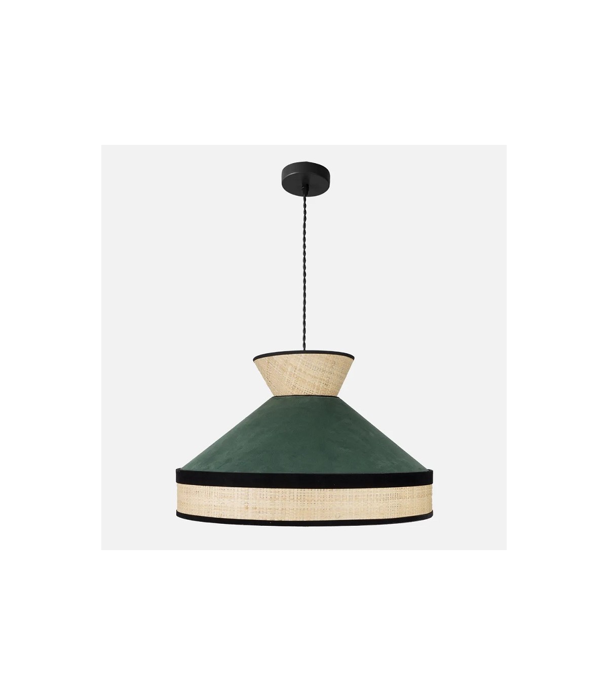 Colgante Fabrizio 1xE27 Natural/verde Bote Regx50x50Cm