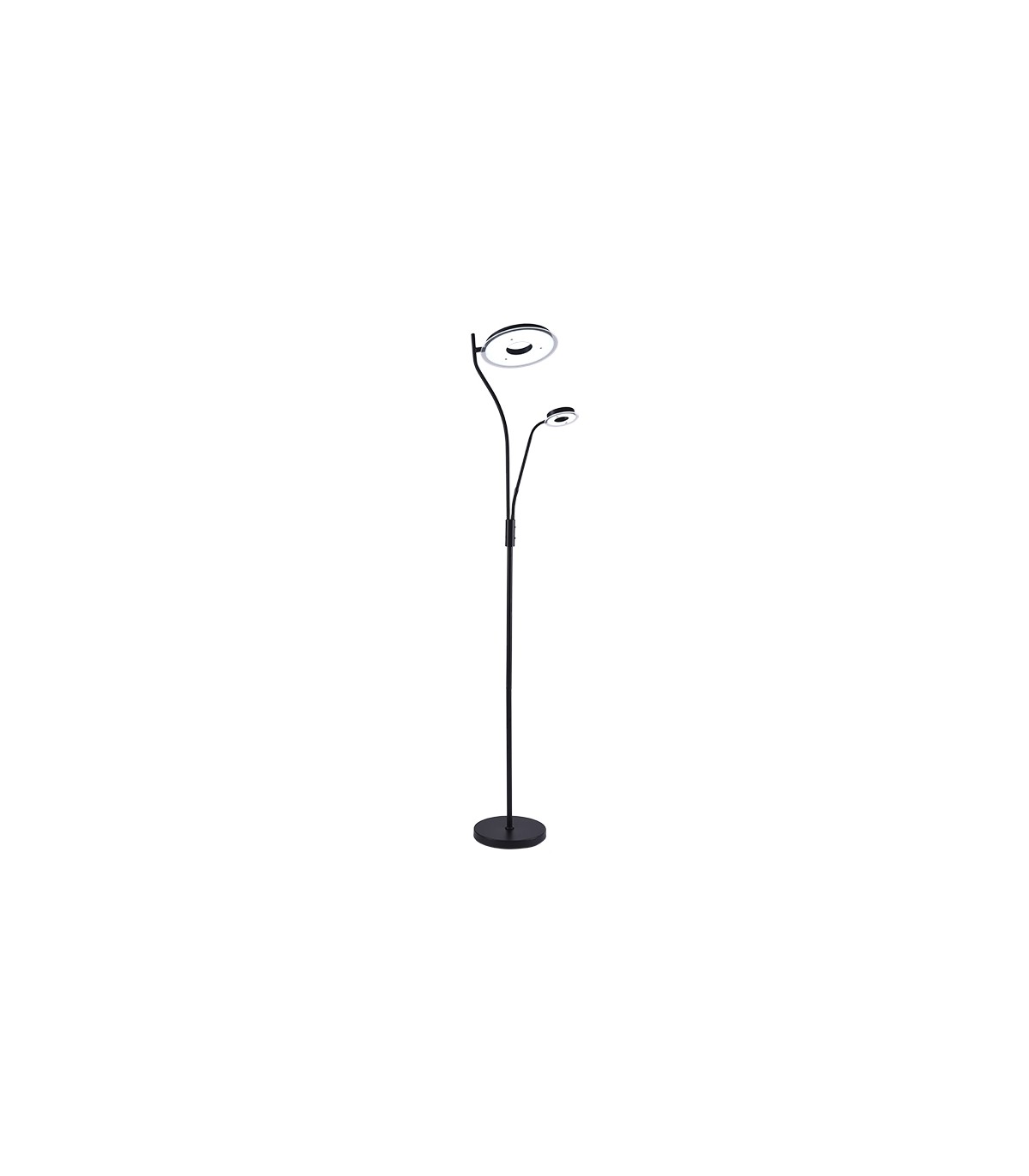 Lámpara de Pie GENOVA Regulable 28+7W 2600+650Lm Negro