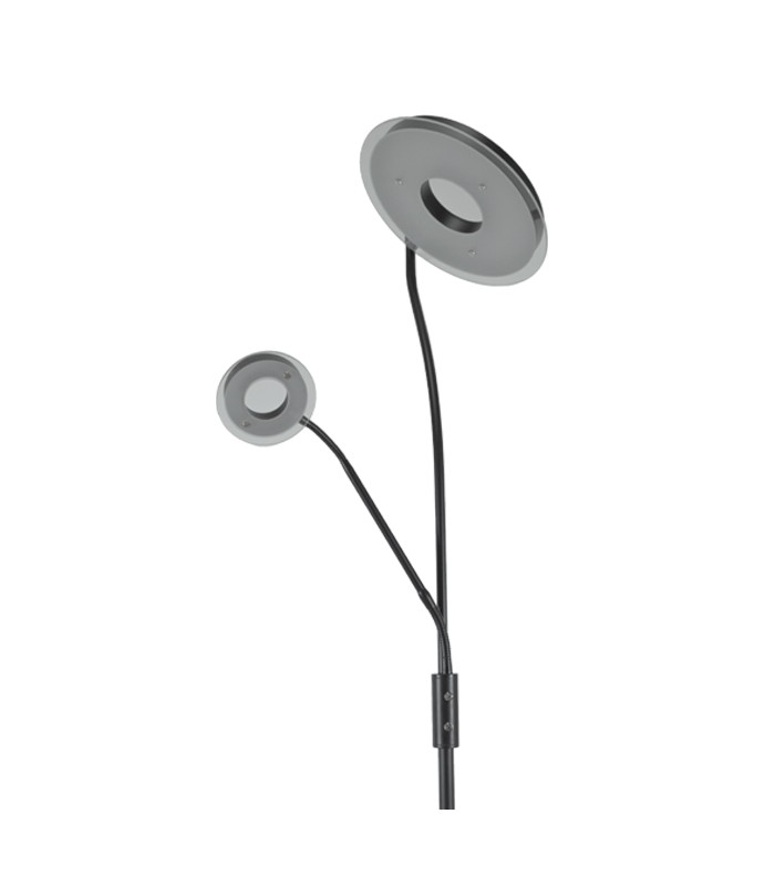 Lámpara de Pie GENOVA Regulable 28+7W 2600+650Lm Negro