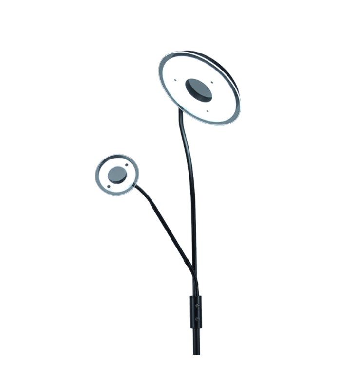 Lámpara de Pie GENOVA Regulable 28+7W 2600+650Lm Negro