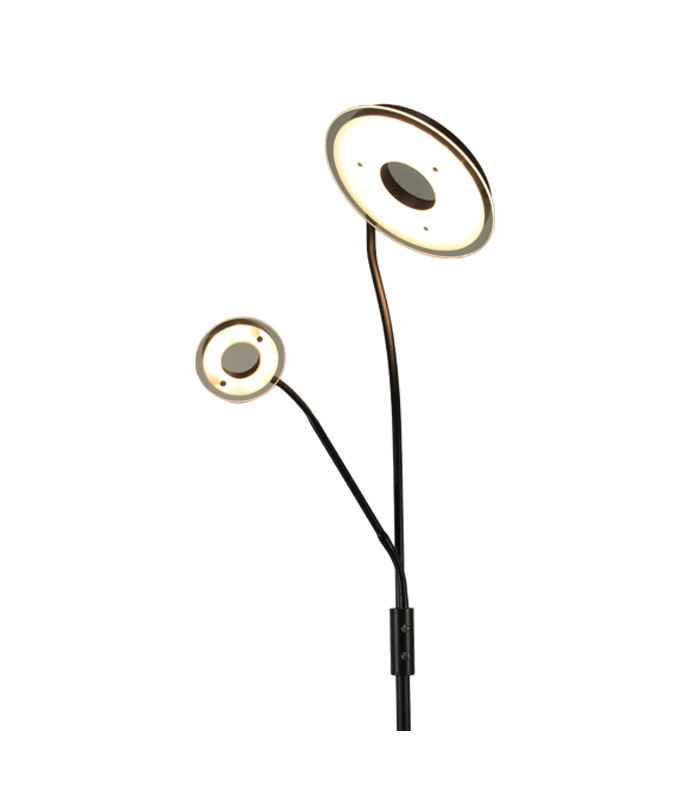 Lámpara de Pie GENOVA Regulable 28+7W 2600+650Lm Negro