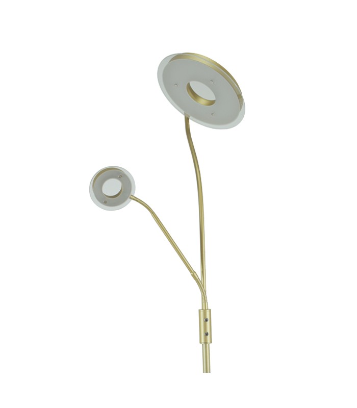Lámpara de Pie GENOVA Regulable 28+7W 2600+650Lm Oro