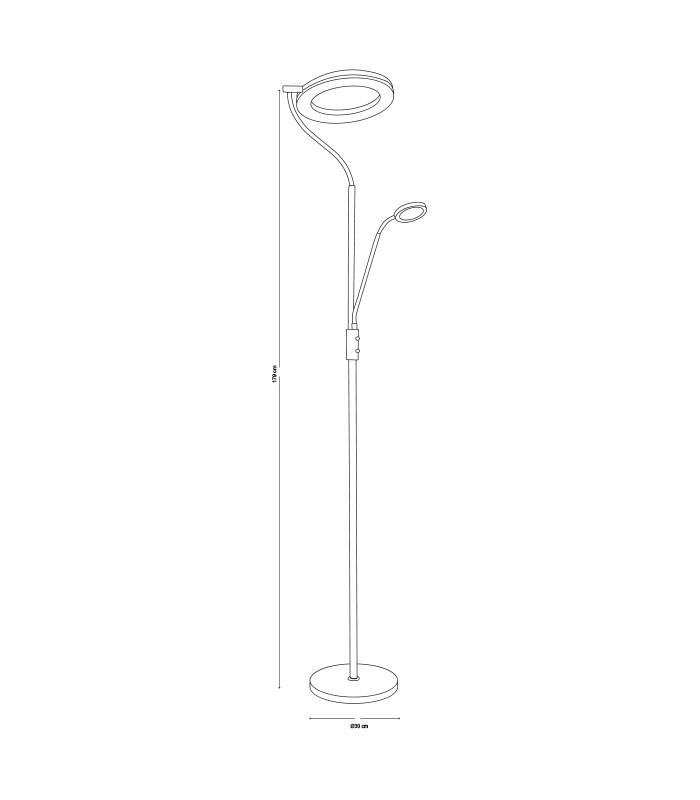 Lámpara de Pie GENOVA Regulable 28+7W 2600+650Lm Blanco