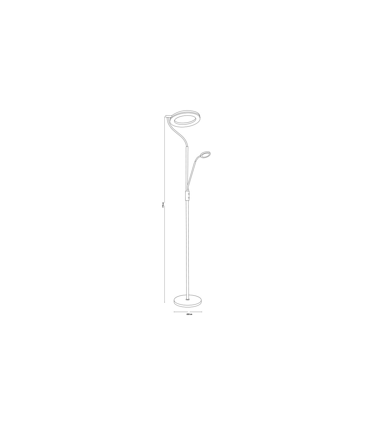Lámpara de Pie GENOVA Regulable 28+7W 2600+650Lm Blanco