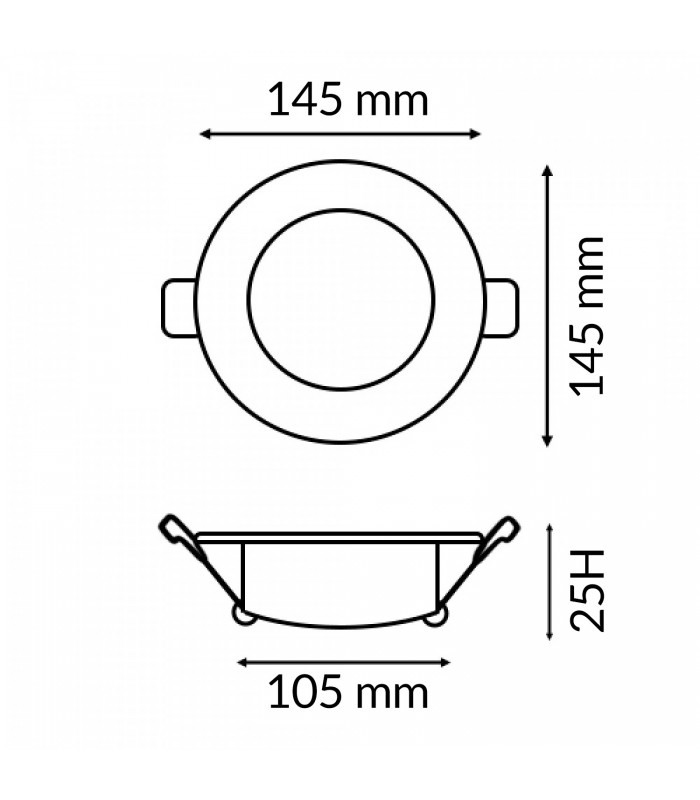 Downlight Led PRO LASS 12W 1020LM 120º IP20 CCT