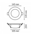 Downlight Led PRO LASS 12W 1020LM 120º IP20 CCT