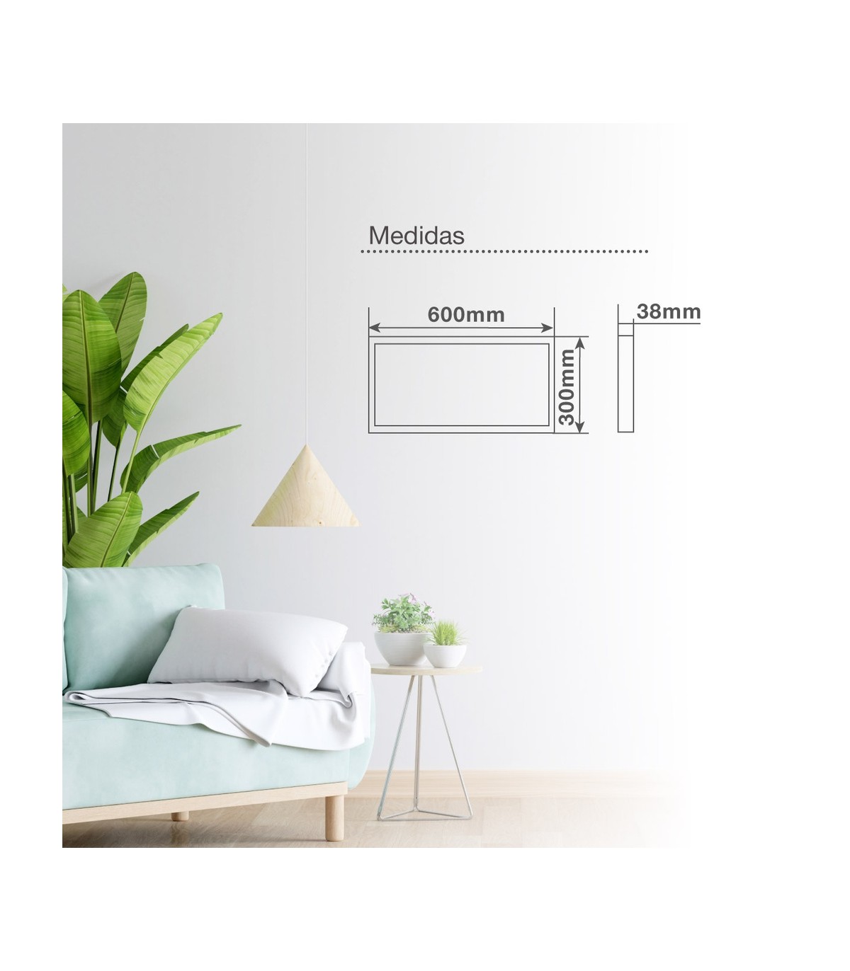 Plafón Superficie 24W 2400Lm 60x30cm Níquel Satín
