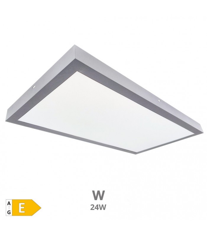 Plafón Superficie 24W 2400Lm 60x30cm Níquel Satín