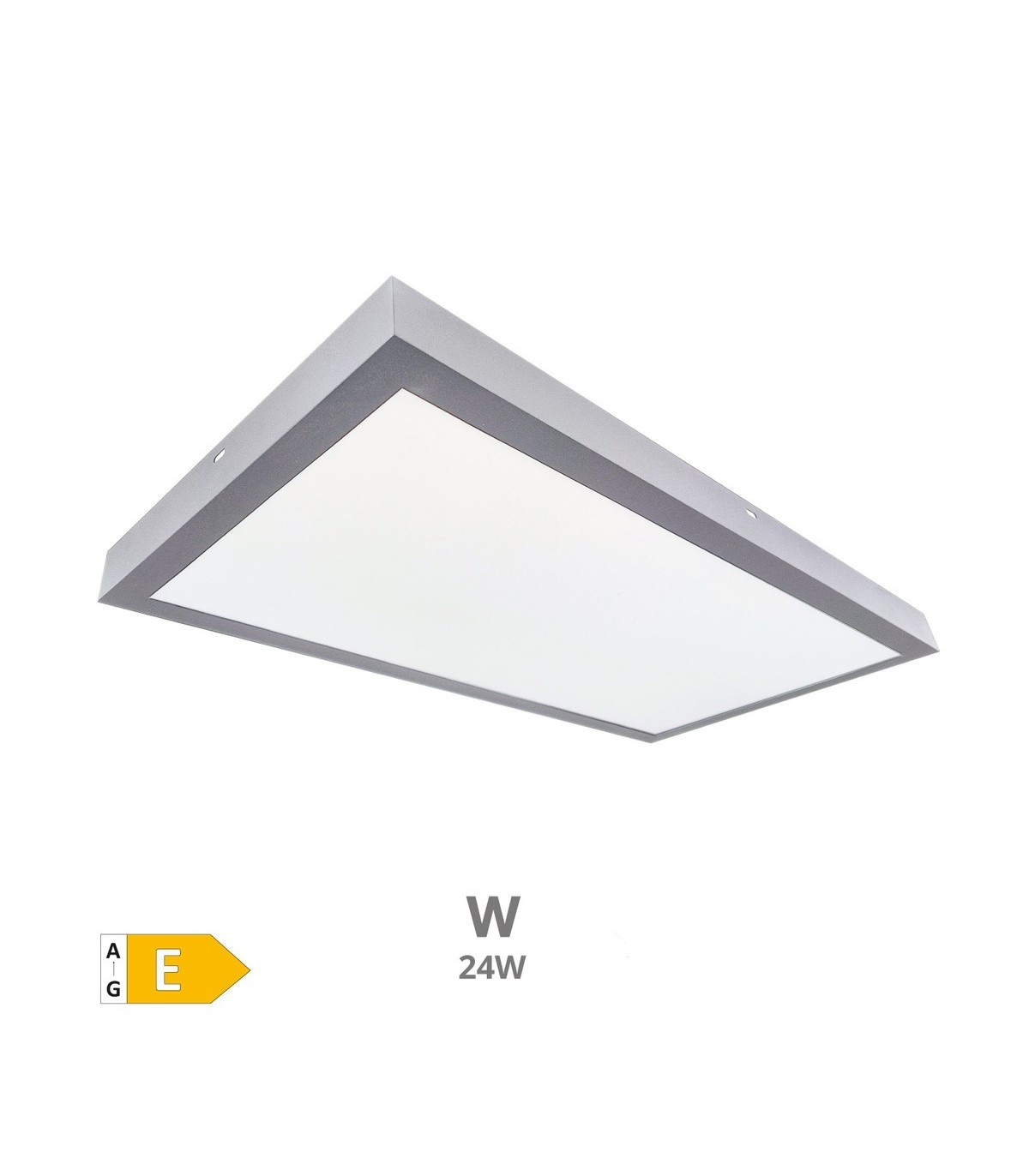 Plafón Superficie 24W 2400Lm 60x30cm Níquel Satín