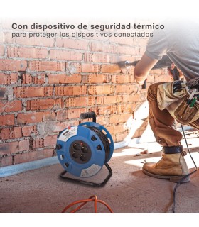 Enrollacables alargador profesional 4 enchufes (3x1.5mm) 50M