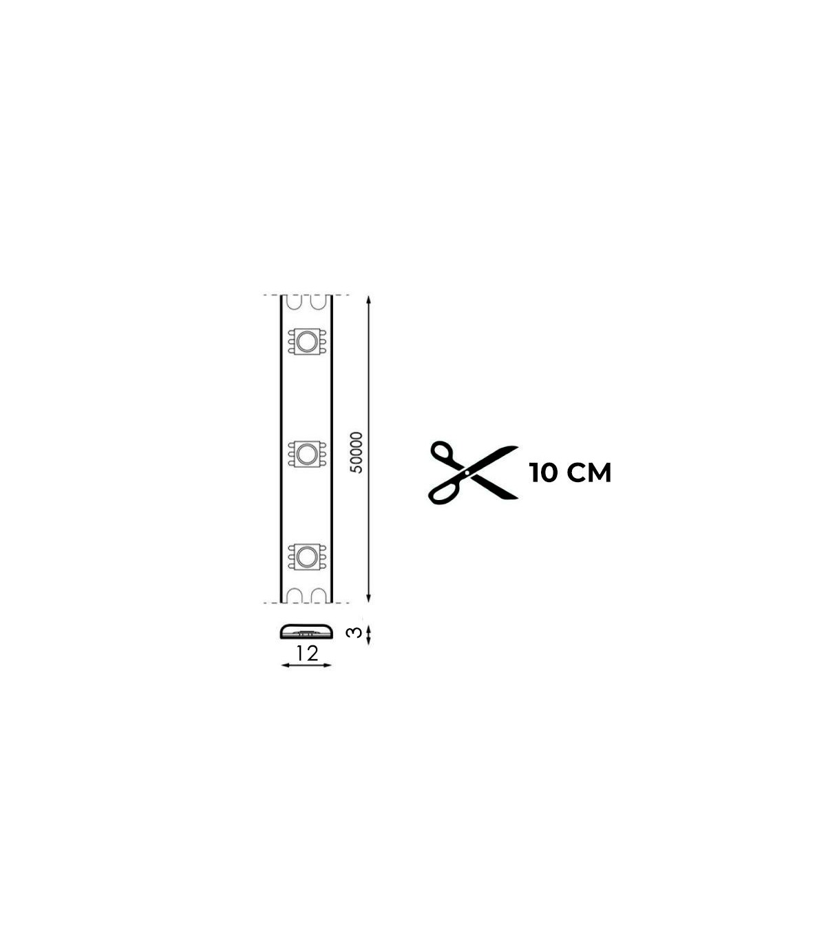 Tira Slim LED Bergamo 5W/m 450Lm/M 220V IP65 -Metro-