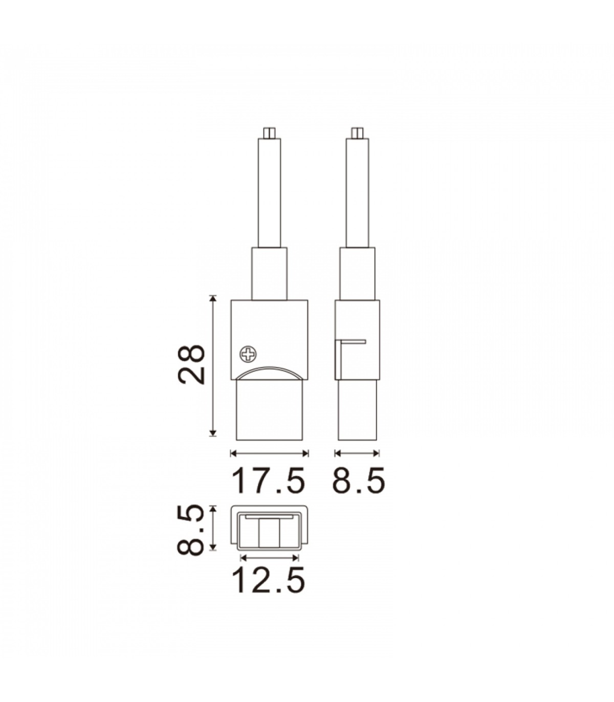 Conector PCB-WIRE 2 PINS 8 mm IP65