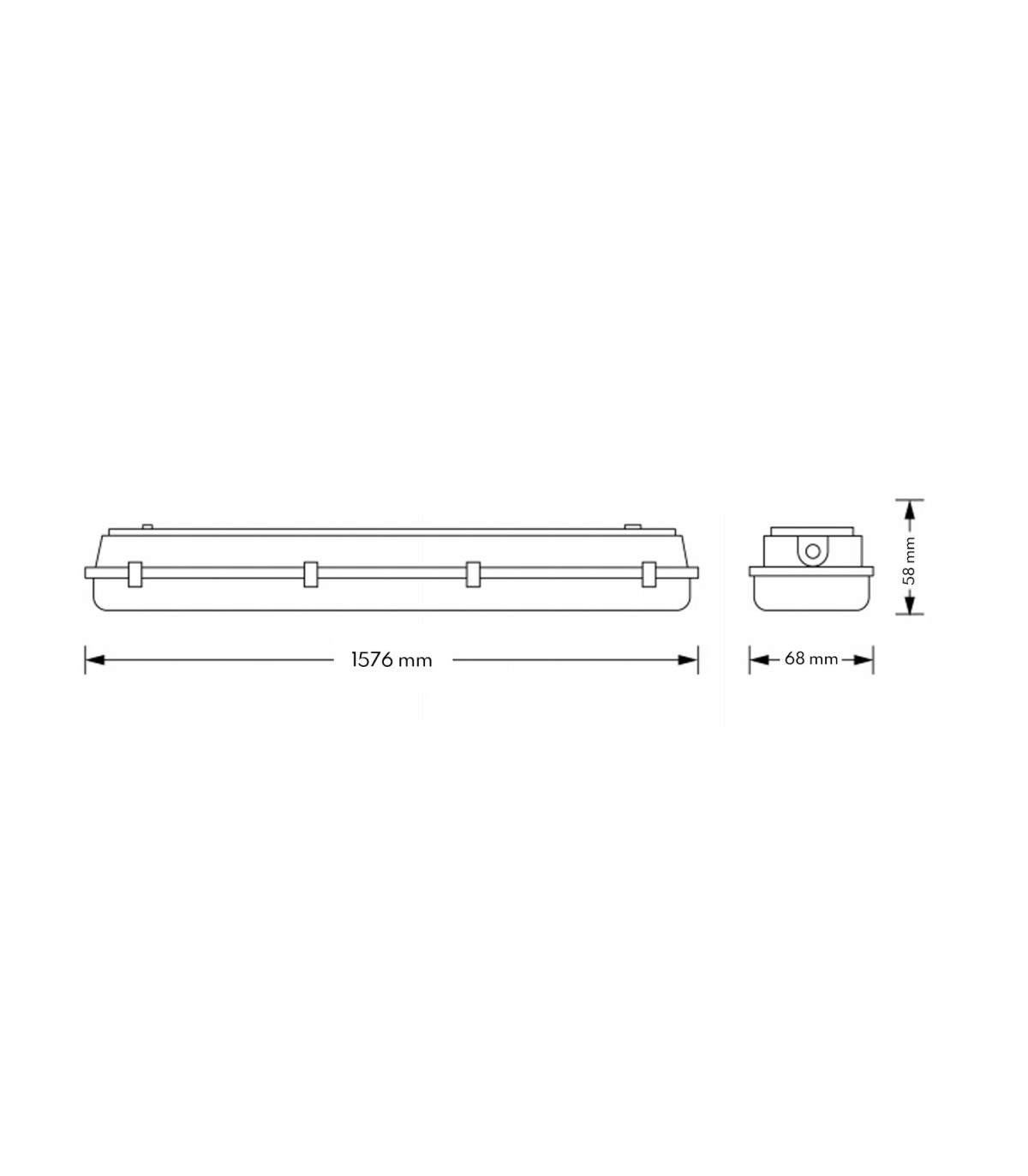 Pantalla Estanca LAGE para un Tubo LED T8 150cm IP65