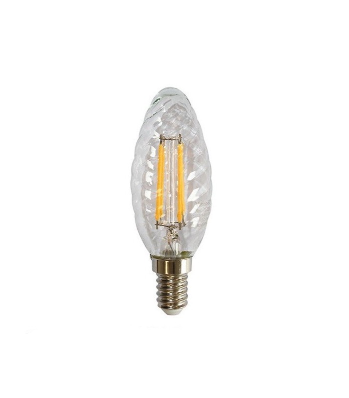 Bombilla Vela Rizada LED filamento 4W 495Lm E14