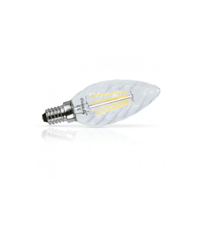 Bombilla Vela Rizada LED filamento 4W 495Lm E14