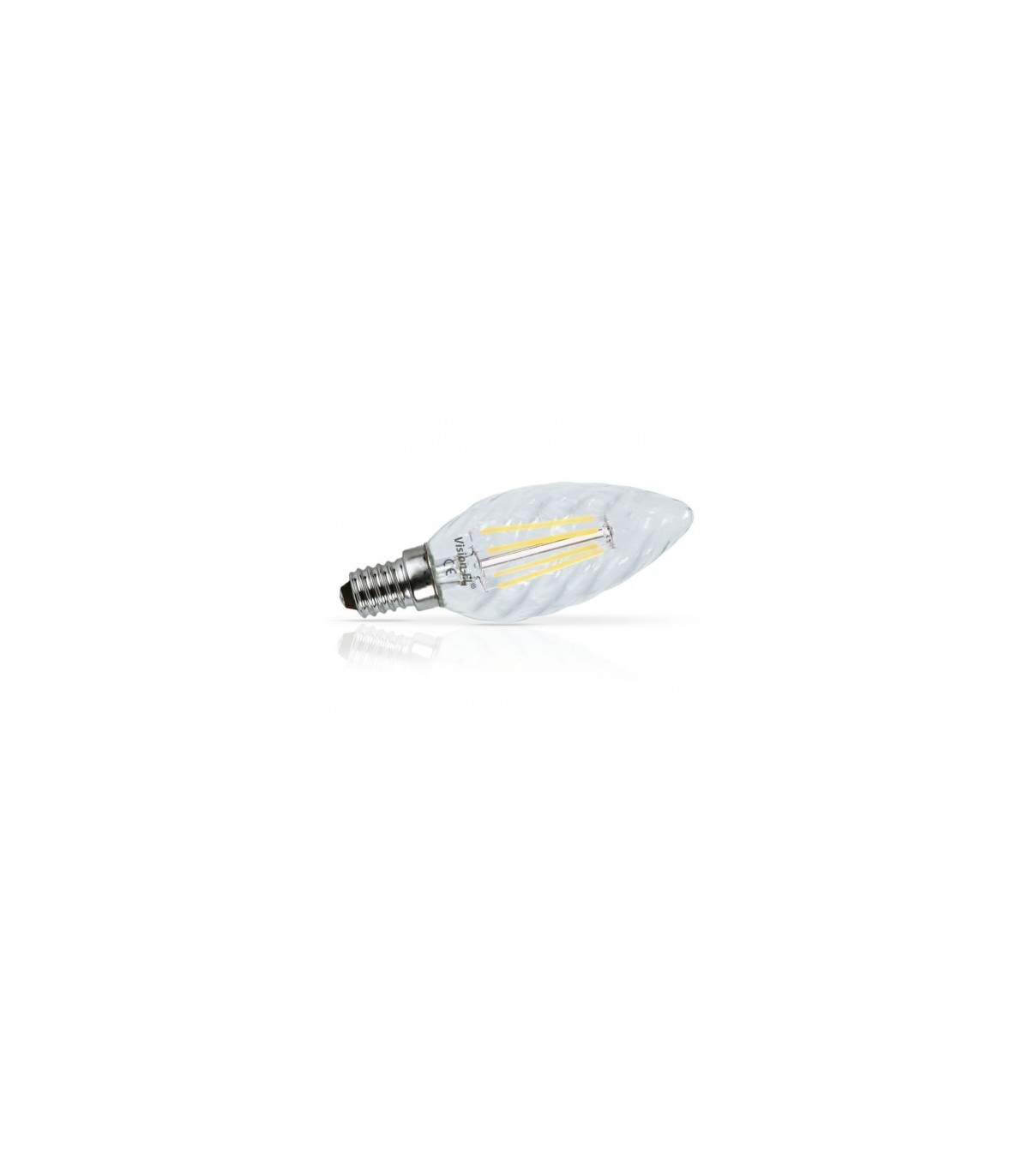 Bombilla Vela Rizada LED filamento 4W 495Lm E14