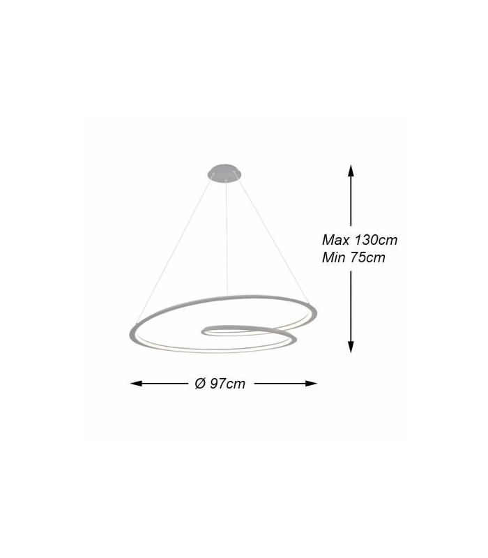 Lámpara Colgante LOOPING 54W 2700Lm Blanco Mate