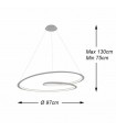 Lámpara Colgante LOOPING 54W 2700Lm Blanco Mate
