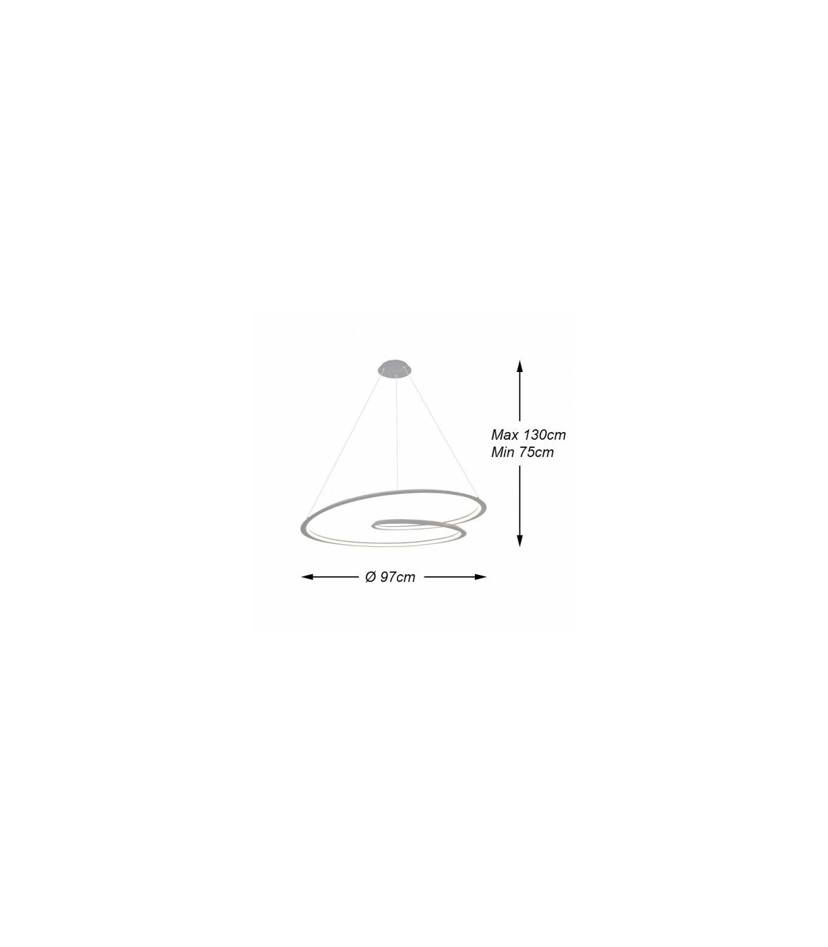 Lámpara Colgante LOOPING 54W 2700Lm Blanco Mate