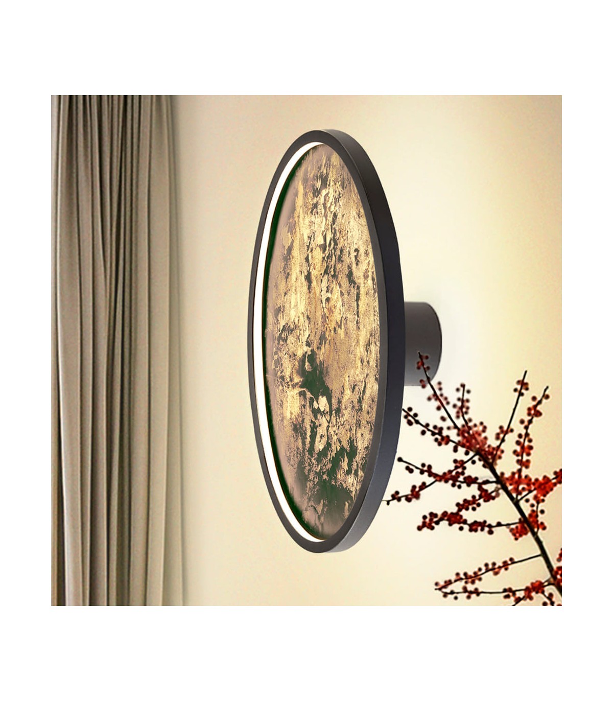Plafón STONE NEGRO D60 55W 495Lm CCT