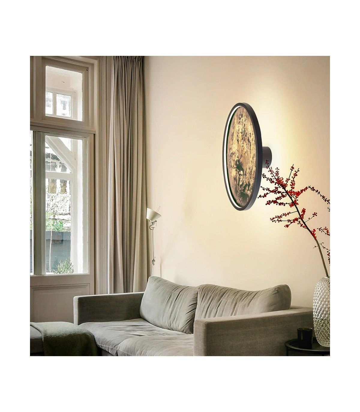 Plafón STONE NEGRO D60 55W 495Lm CCT