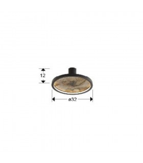 Plafón STONE NEGRO D30 24W 334Lm CCT
