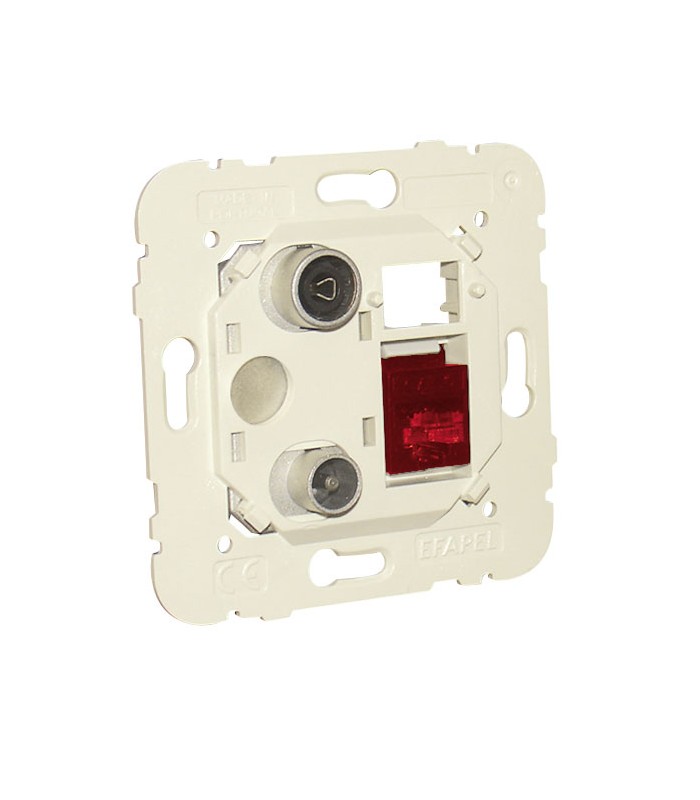 Toma Múltiple R-TV-RJ45 CAT.6 UPT Estrella Mec21