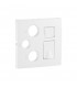 Tapa Tomas Múltiples R-TV-SAT-RJ45 / R-TV-SAT-RJ45-FO Blanco Logus 90