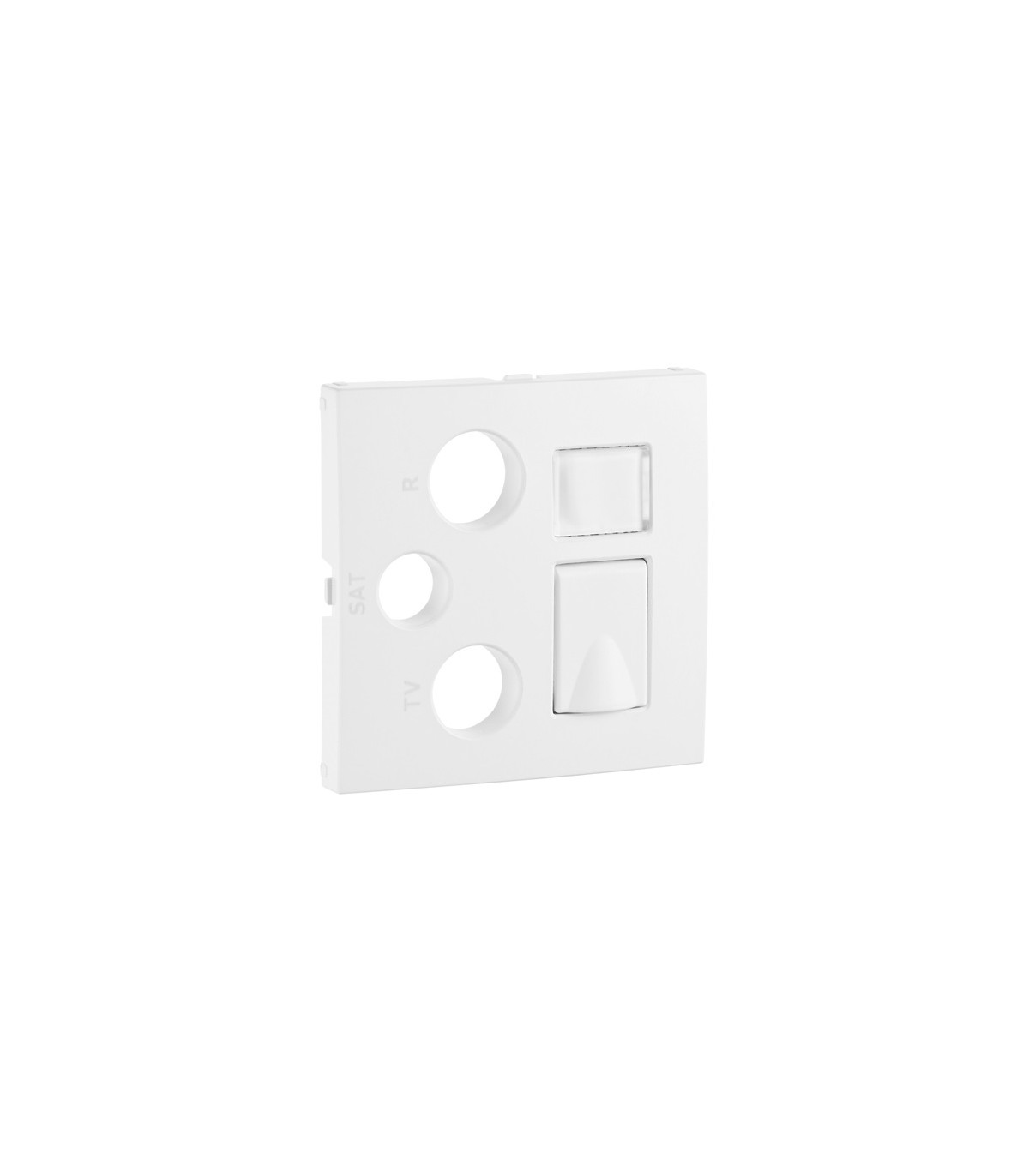 Tapa Tomas Múltiples R-TV-SAT-RJ45 / R-TV-SAT-RJ45-FO Blanco Logus 90