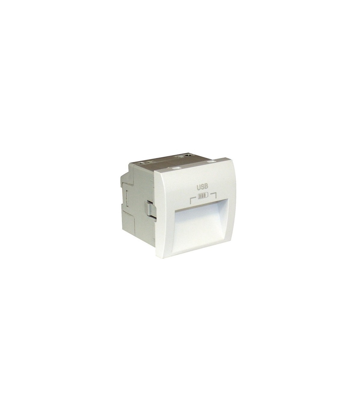 Cargador doble USB Tipo A Salidas a 20º Blanco Q45