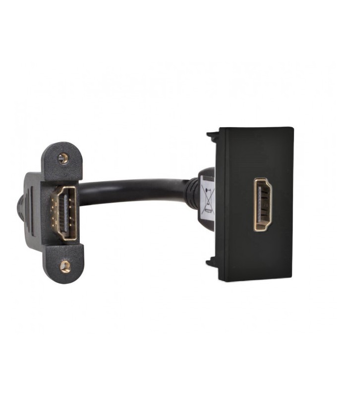Toma HDMI con Conexión Tornillo 1 Módulo Negro Mate Q45