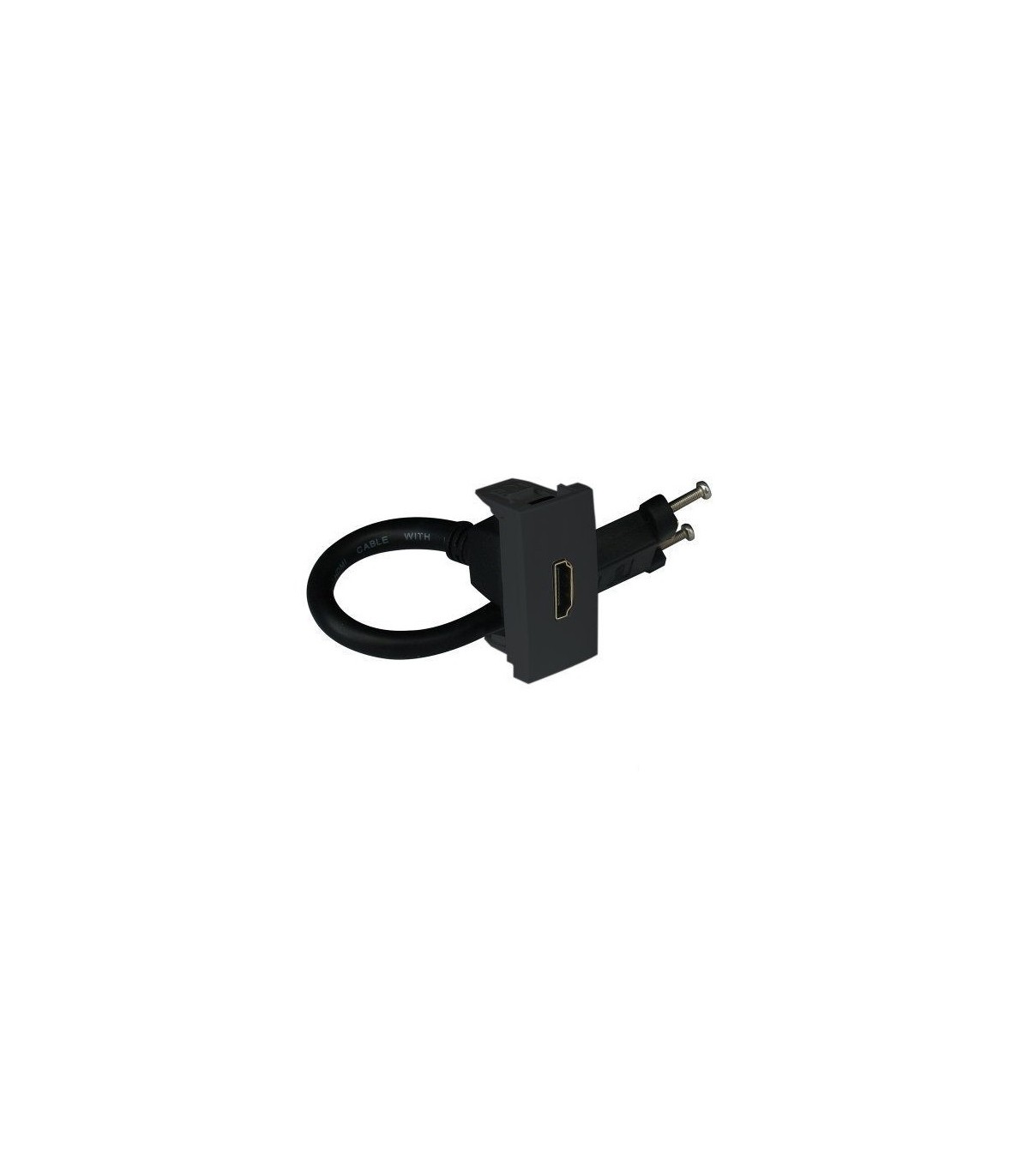 Toma HDMI con Conexión Tornillo 1 Módulo Negro Mate Q45