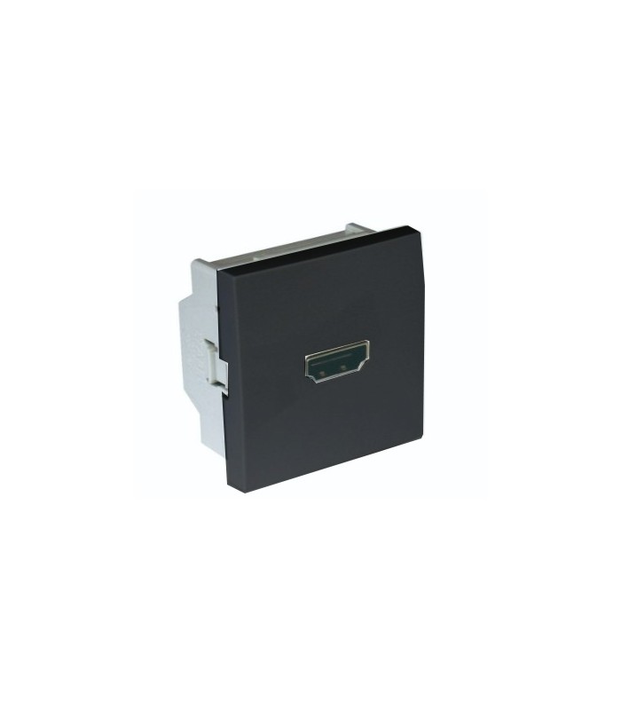 Toma HDMI con Conexión Tornillo 2 Módulos Negro Mate Q45