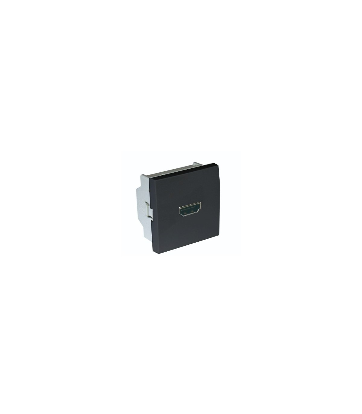 Toma HDMI con Conexión Tornillo 2 Módulos Negro Mate Q45
