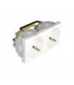 Doble Base Enchufe Schuko 45º con Protección Blanco Q45