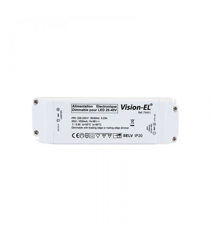 Driver DIMMABLE 40W OUT20-40VDC 1050mA