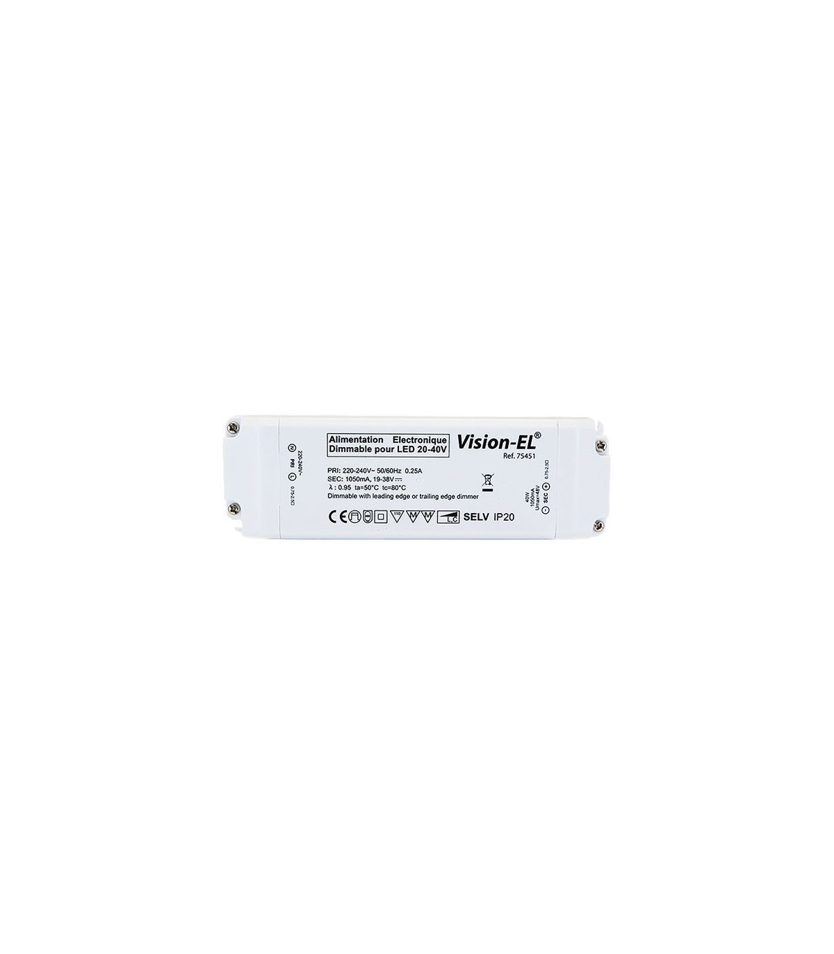 Driver DIMMABLE 40W OUT20-40VDC 1050mA