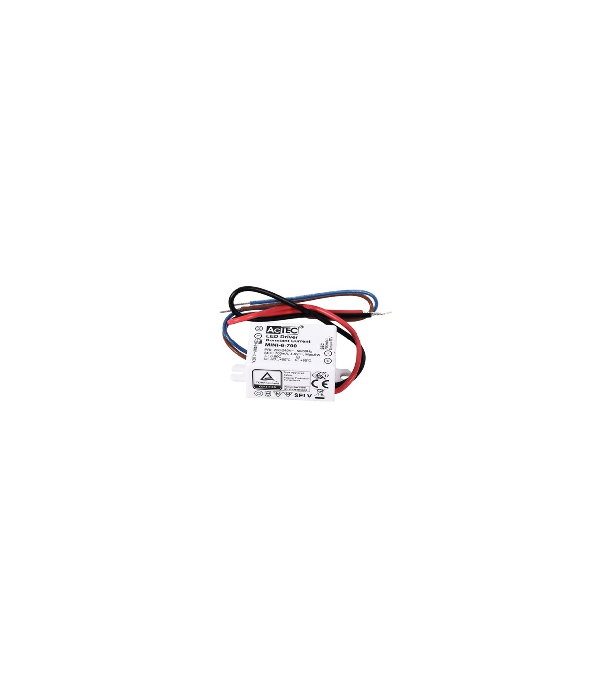 Driver AcTEC 6W OUT4-9VDC 700mA IP20