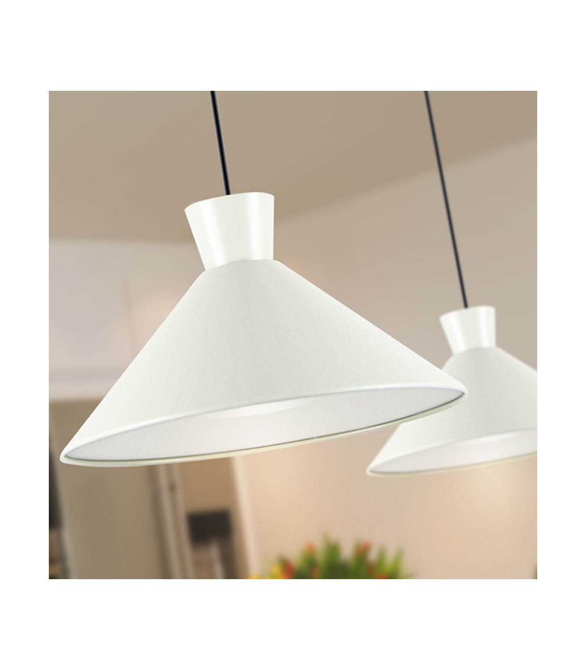 Lámpara Colgante CONO D35 1xE27 Perla Mate