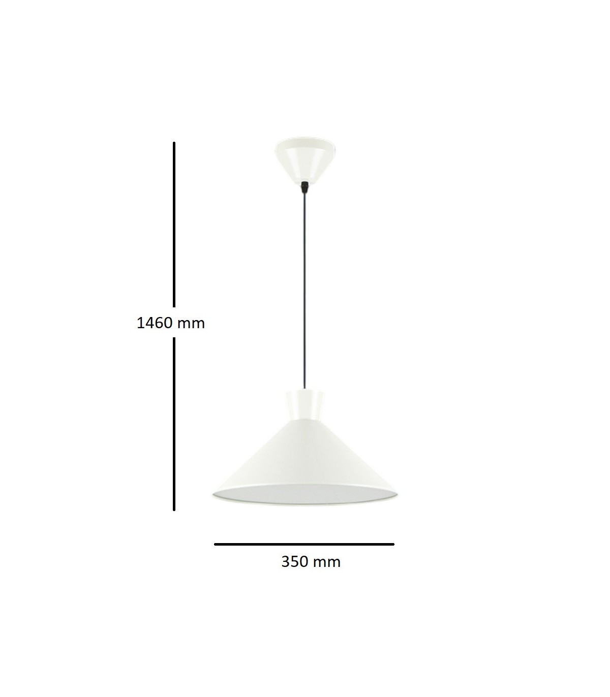 Lámpara Colgante CONO D35 1xE27 Perla Mate